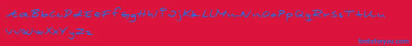 Police ScribbledMonkey – polices bleues sur fond rouge