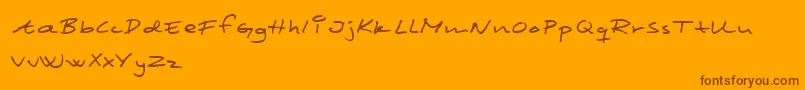 Fonte ScribbledMonkey – fontes marrons em um fundo laranja