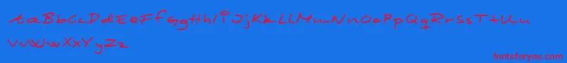 ScribbledMonkey-fontti – punaiset fontit sinisellä taustalla