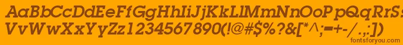 Czcionka TorrentgraphicsskBold – brązowe czcionki na pomarańczowym tle
