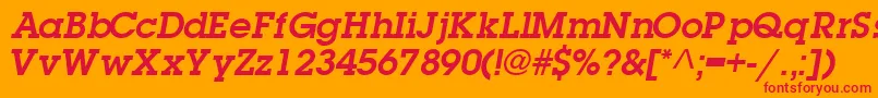 TorrentgraphicsskBold-Schriftart – Rote Schriften auf orangefarbenem Hintergrund