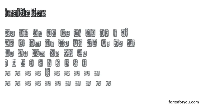 Schriftart Insidebox – Alphabet, Zahlen, spezielle Symbole