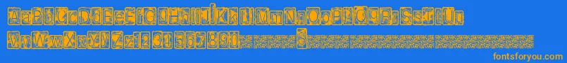 Insidebox Font – Orange Fonts on Blue Background