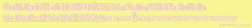 Insidebox-Schriftart – Rosa Schriften auf gelbem Hintergrund