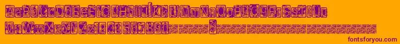 Insidebox-Schriftart – Violette Schriften auf orangefarbenem Hintergrund