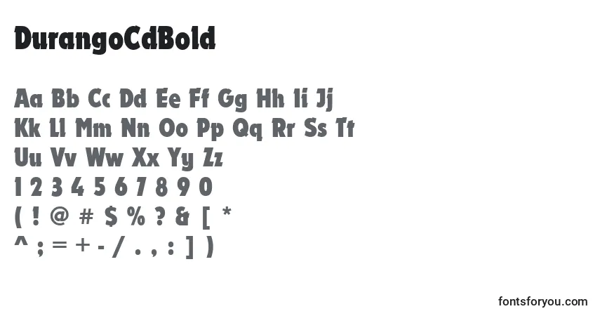 Czcionka DurangoCdBold – alfabet, cyfry, specjalne znaki