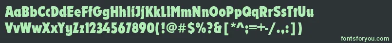 DurangoCdBold-fontti – vihreät fontit mustalla taustalla