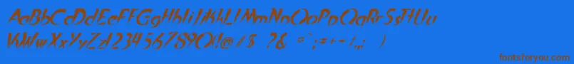 Flashital Font – Brown Fonts on Blue Background