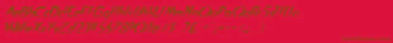 Flashital Font – Brown Fonts on Red Background