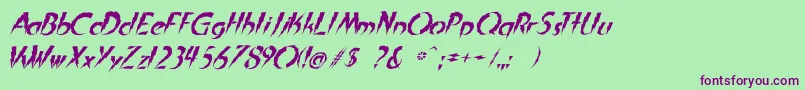 Flashital Font – Purple Fonts on Green Background
