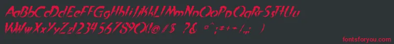 フォントFlashital – 黒い背景に赤い文字
