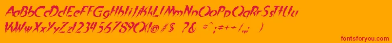 Flashital Font – Red Fonts on Orange Background