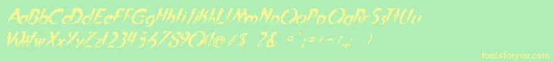 Flashital Font – Yellow Fonts on Green Background