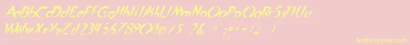 Flashital Font – Yellow Fonts on Pink Background