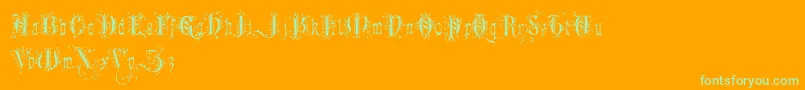 RomanticallyYours Font – Green Fonts on Orange Background