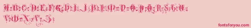 RomanticallyYours-Schriftart – Rote Schriften auf rosa Hintergrund