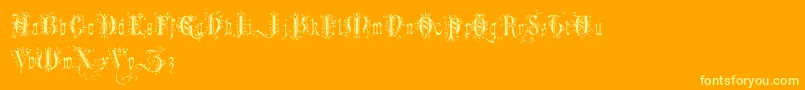 RomanticallyYours Font – Yellow Fonts on Orange Background