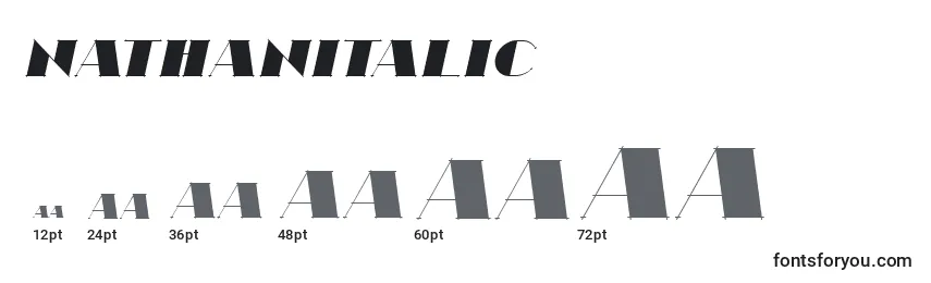 Размеры шрифта NathanItalic