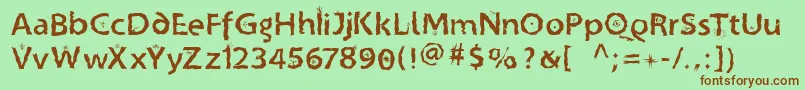 Crazycrazysans Font – Brown Fonts on Green Background