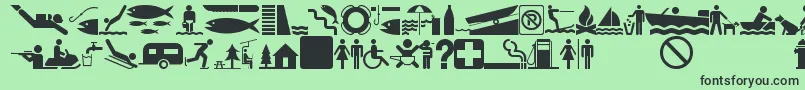 Glyphyxtwonf Font – Black Fonts on Green Background