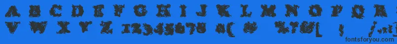 Czcionka StolenLlamaregular – czarne czcionki na niebieskim tle