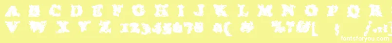 StolenLlamaregular-Schriftart – Weiße Schriften auf gelbem Hintergrund