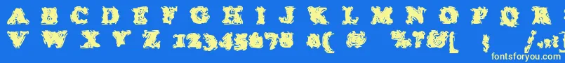 StolenLlamaregular Font – Yellow Fonts on Blue Background