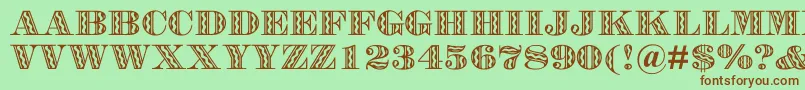 Шрифт FalstaffFestivalMt – коричневые шрифты на зелёном фоне