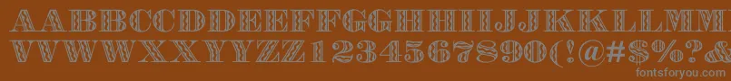 フォントFalstaffFestivalMt – 茶色の背景に灰色の文字