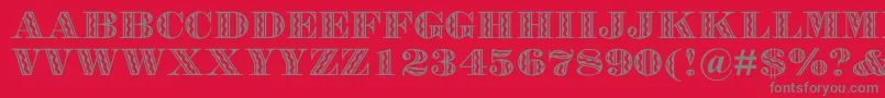 FalstaffFestivalMt Font – Gray Fonts on Red Background