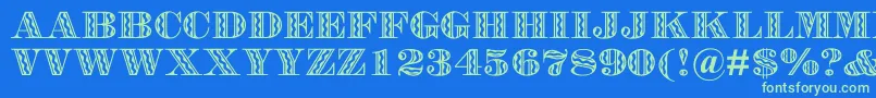 FalstaffFestivalMt Font – Green Fonts on Blue Background