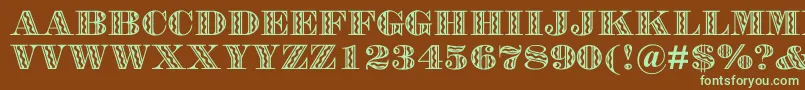 FalstaffFestivalMt Font – Green Fonts on Brown Background