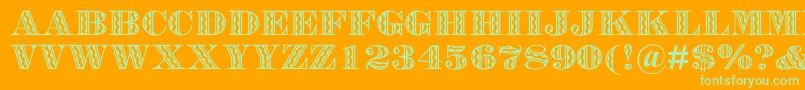 FalstaffFestivalMt Font – Green Fonts on Orange Background