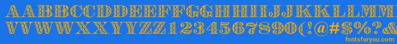 FalstaffFestivalMt Font – Orange Fonts on Blue Background