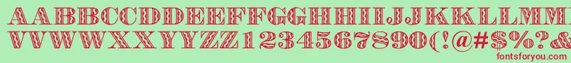 Шрифт FalstaffFestivalMt – красные шрифты на зелёном фоне