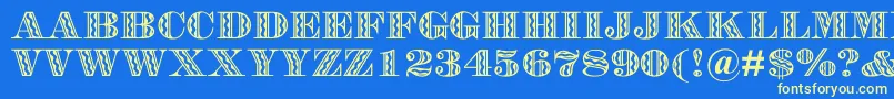 FalstaffFestivalMt Font – Yellow Fonts on Blue Background