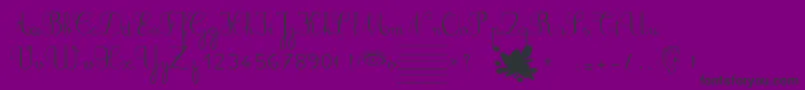 Ducahier2CursiveScolaire-Schriftart – Schwarze Schriften auf violettem Hintergrund