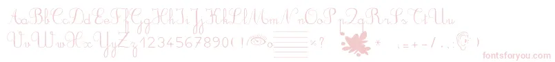 Ducahier2CursiveScolaire-Schriftart – Rosa Schriften auf weißem Hintergrund