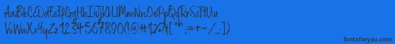 Russellrg Font – Black Fonts on Blue Background