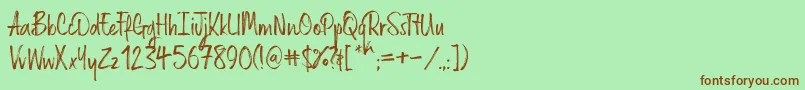 Russellrg-fontti – ruskeat fontit vihreällä taustalla