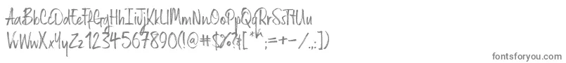 フォントRussellrg – 白い背景に灰色の文字