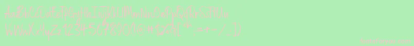 Russellrg Font – Pink Fonts on Green Background