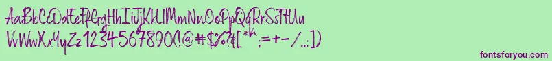 Russellrg Font – Purple Fonts on Green Background