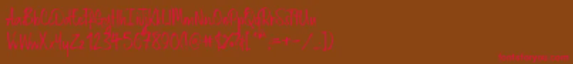 Russellrg-Schriftart – Rote Schriften auf braunem Hintergrund