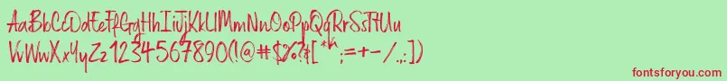 Russellrg Font – Red Fonts on Green Background