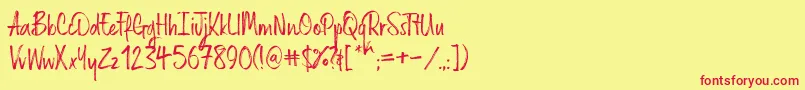 fuente Russellrg – Fuentes Rojas Sobre Fondo Amarillo