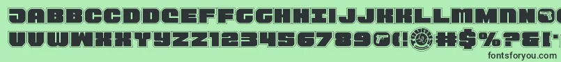 Tauroacad11-Schriftart – Schwarze Schriften auf grünem Hintergrund