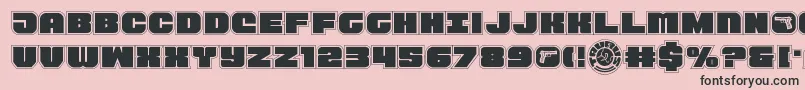 フォントTauroacad11 – ピンクの背景に黒い文字