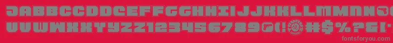Tauroacad11 Font – Gray Fonts on Red Background