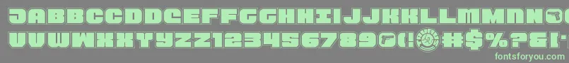 Tauroacad11 Font – Green Fonts on Gray Background